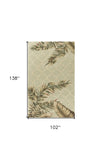 9' X 12' Sage Green Hand Tufted Tropical Quatrefoil Indoor Area Rug - Homeroots