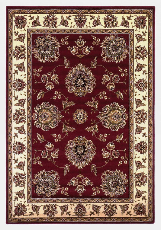10' X 13' Red Ivory Machine Woven Floral Traditional Indoor Area Rug - Homeroots - Flyclothing LLC