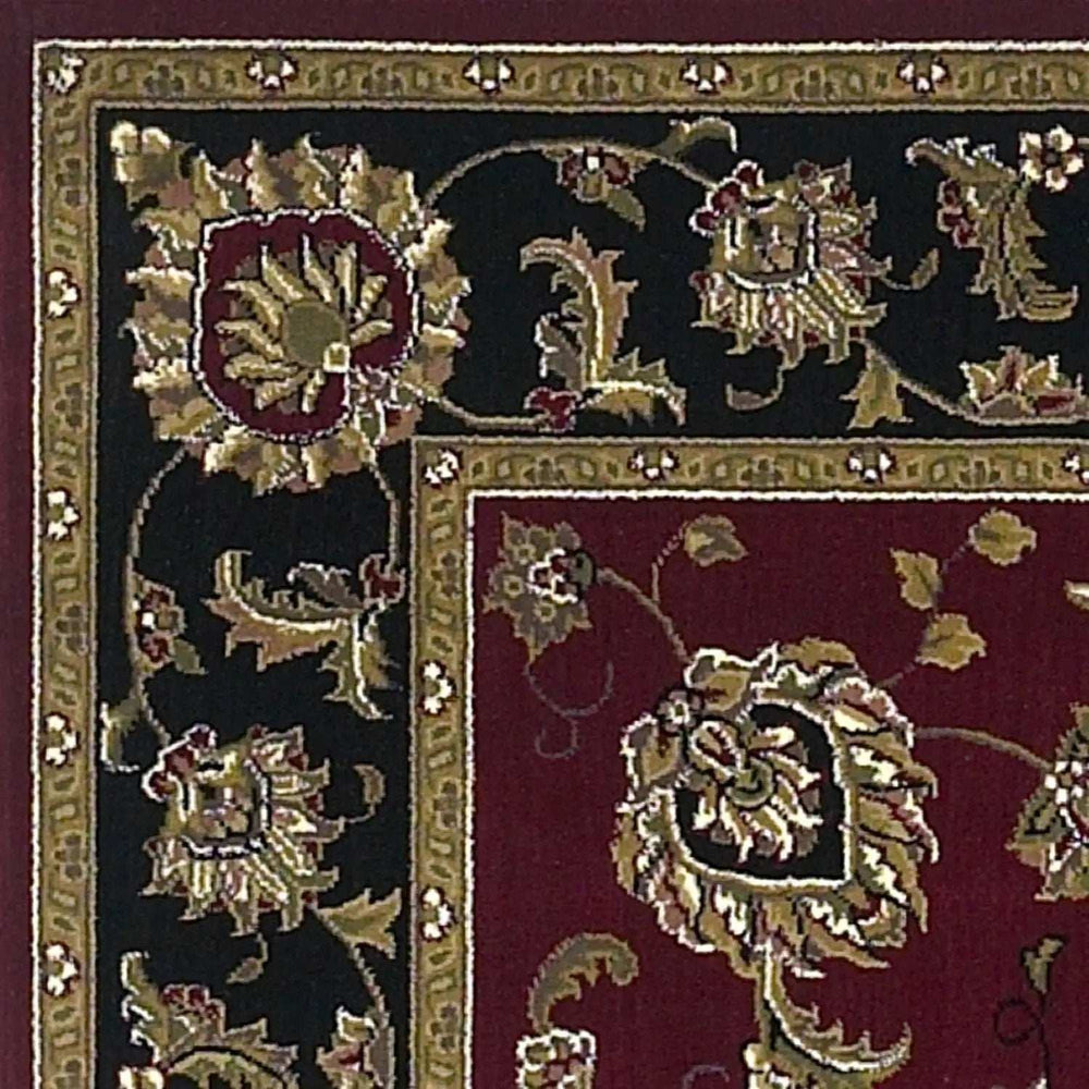 9' X 13' Red and Black Area Rug - Homeroots - Flyclothing LLC