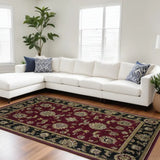 9' X 13' Red and Black Area Rug - Homeroots - Flyclothing LLC
