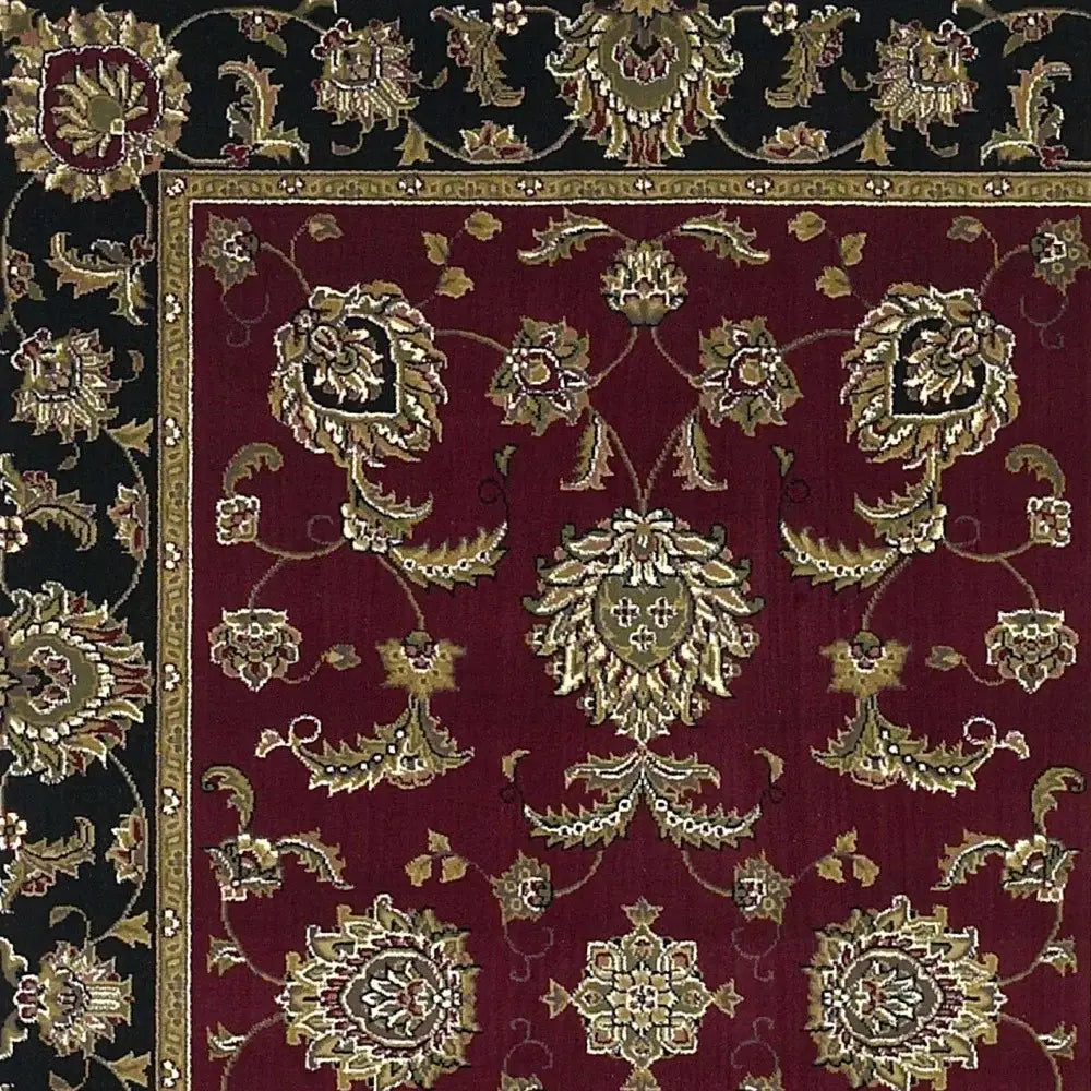 9' X 13' Red and Black Area Rug - Homeroots - Flyclothing LLC