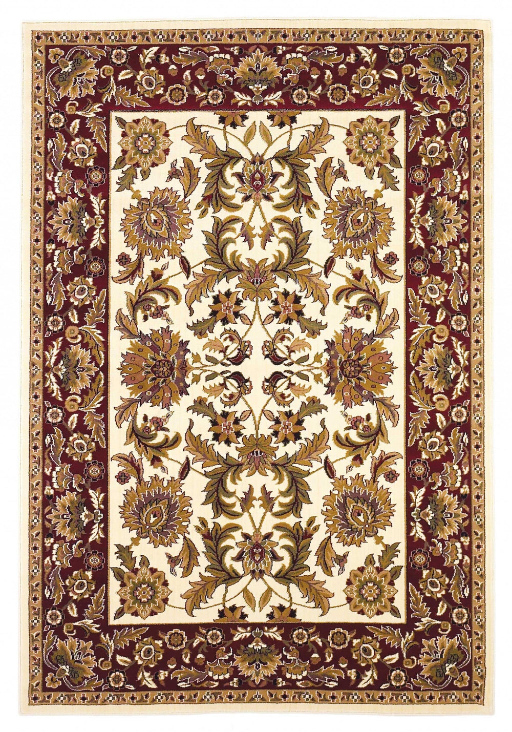 9' X 13'  Polypropylene Ivory Or Red Area Rug - Homeroots
