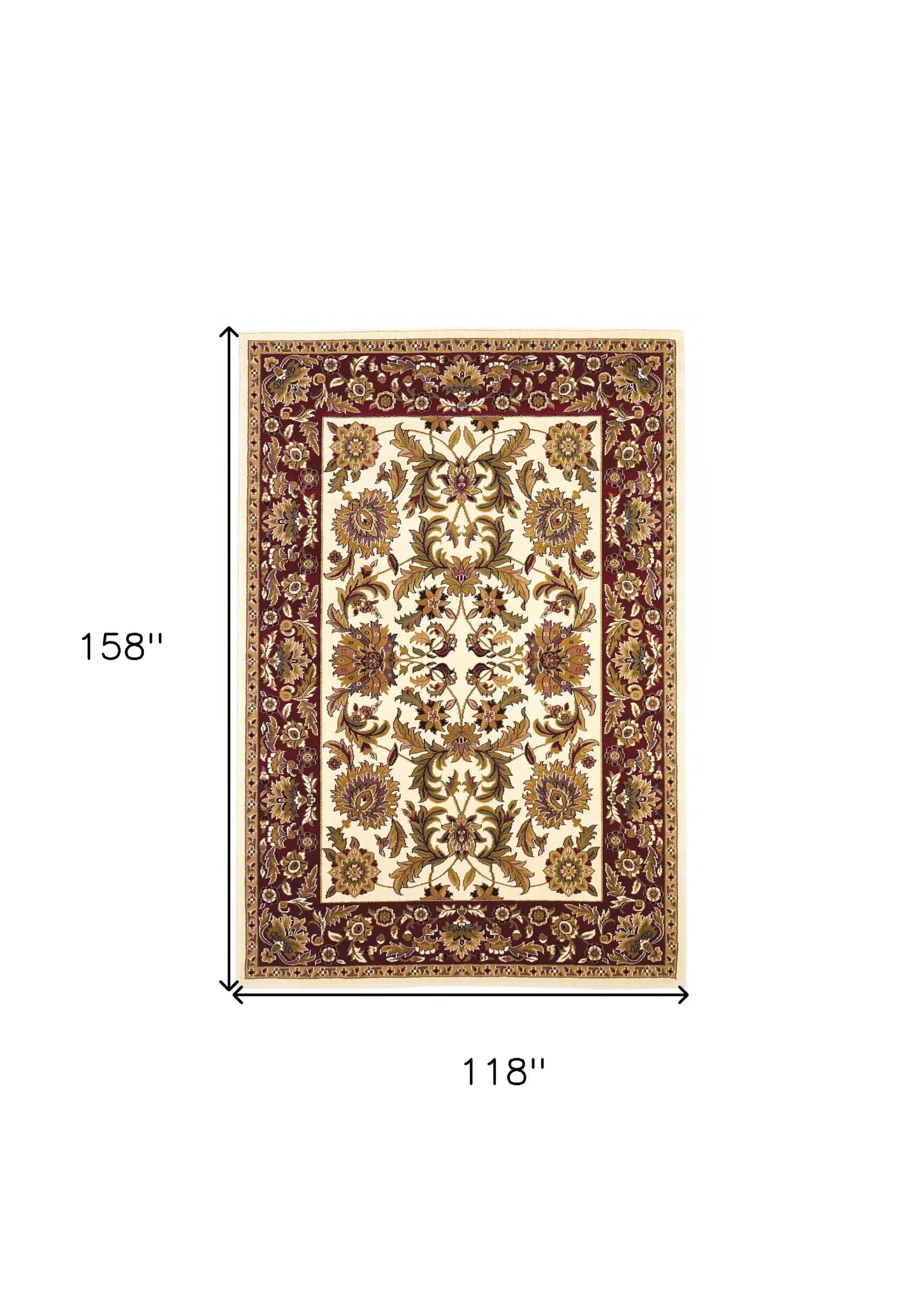 9' X 13' Polypropylene Ivory Or Red Area Rug - Homeroots - Flyclothing LLC