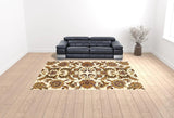 9' X 13'  Polypropylene Ivory Or Red Area Rug - Homeroots