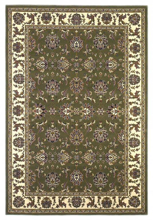 9' X 13' Polypropylene Green Or Ivory Area Rug - Homeroots - Flyclothing LLC