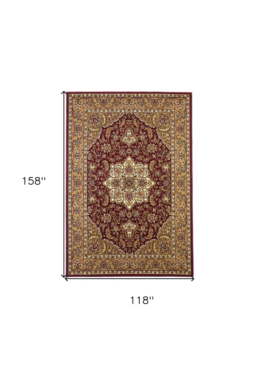 9' X 13' Polypropylene Red Or Beige Area Rug - Homeroots - Flyclothing LLC
