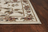 10' X 13' Ivory Machine Woven Floral Vines Indoor Area Rug - Homeroots