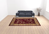 10' X 13' Red Beige Machine Woven Floral Traditional Indoor Area Rug - Homeroots