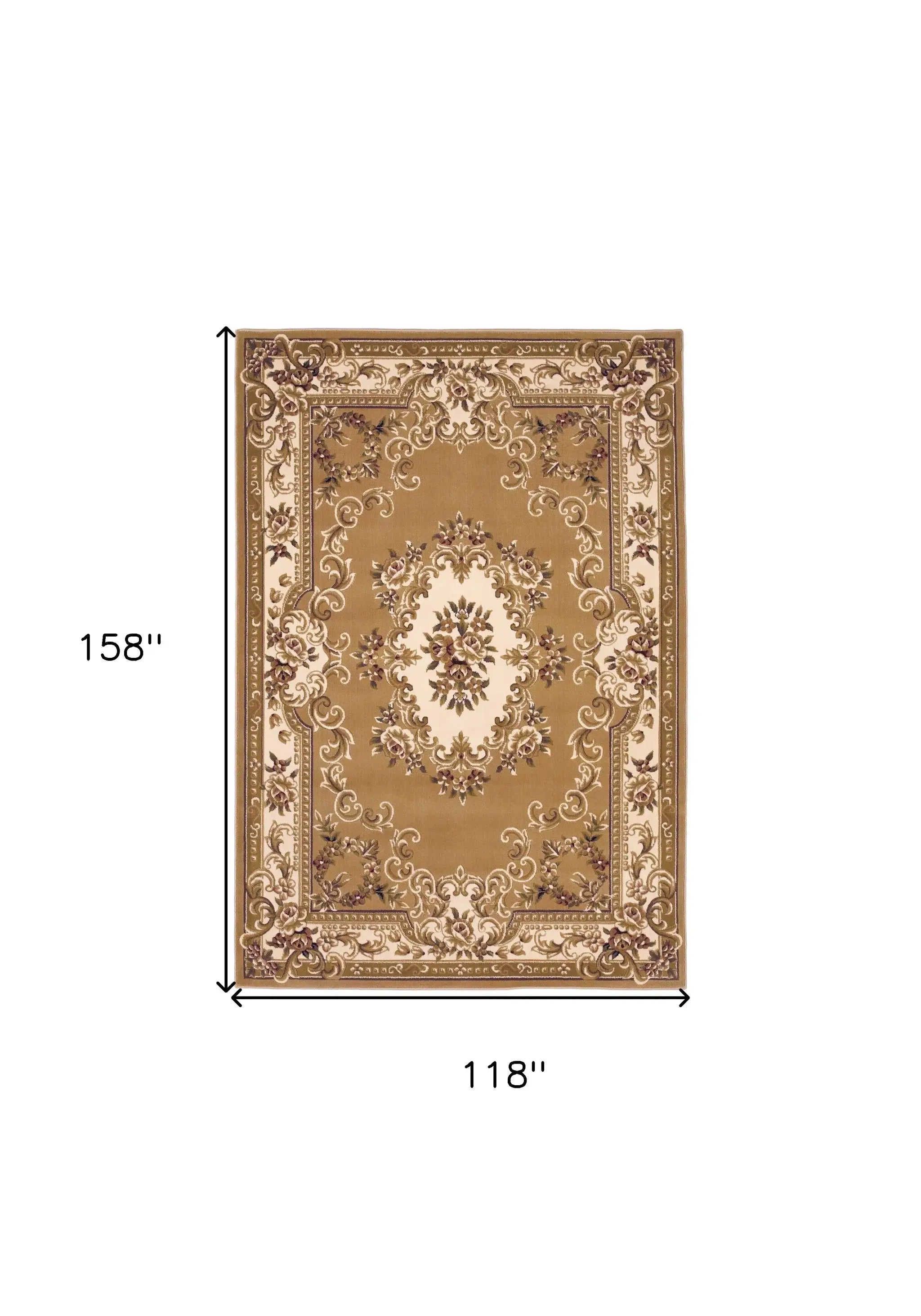 9' X 13' Beige and Ivory Area Rug - Homeroots - Flyclothing LLC