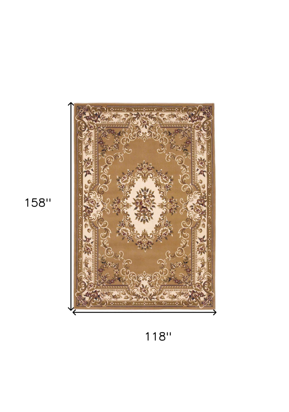 9' X 13' Beige and Ivory Area Rug - Homeroots - Flyclothing LLC