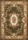 10' X 13' Green Ivory Machine Woven Hand Carved Floral Medallion Indoor Area Rug - Homeroots