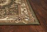 10' X 13' Green Ivory Machine Woven Hand Carved Floral Medallion Indoor Area Rug - Homeroots - Flyclothing LLC