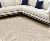 9' X 12' Sand Beige Wool Geometric Hand Tufted Area Rug - Homeroots