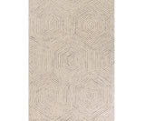 9' X 12' Sand Beige Wool Geometric Hand Tufted Area Rug - Homeroots