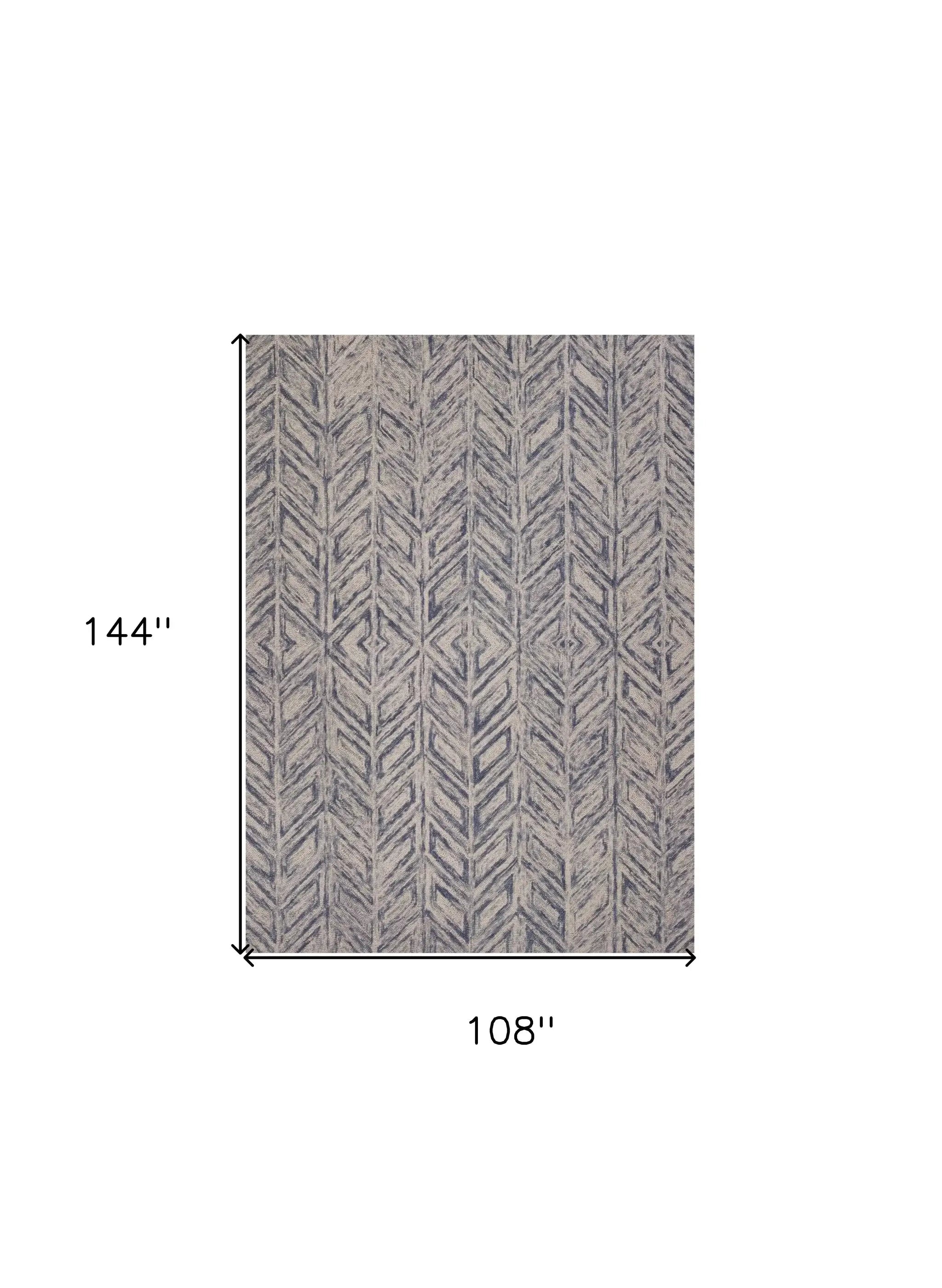 9' X 12' Blue Wool Hand Tufted Area Rug - Homeroots - Flyclothing LLC