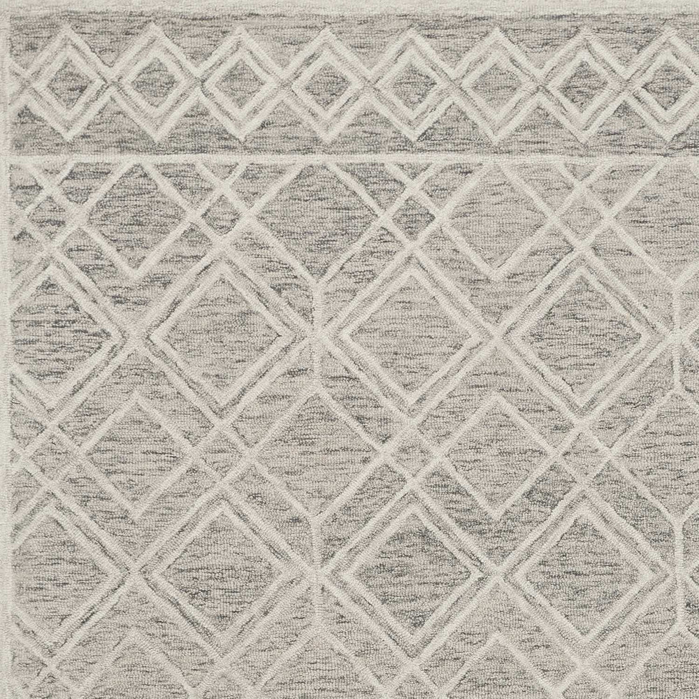 9' X 12' Sand Beige Hand Tufted Diamond Pattern Indoor Area Rug - Homeroots - Flyclothing LLC