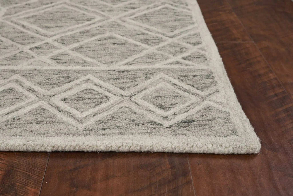 9' X 12' Sand Beige Hand Tufted Diamond Pattern Indoor Area Rug - Homeroots - Flyclothing LLC