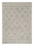 9' X 12' Sand Beige Hand Tufted Diamond Pattern Indoor Area Rug - Homeroots