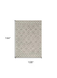 9' X 12' Sand Beige Hand Tufted Diamond Pattern Indoor Area Rug - Homeroots
