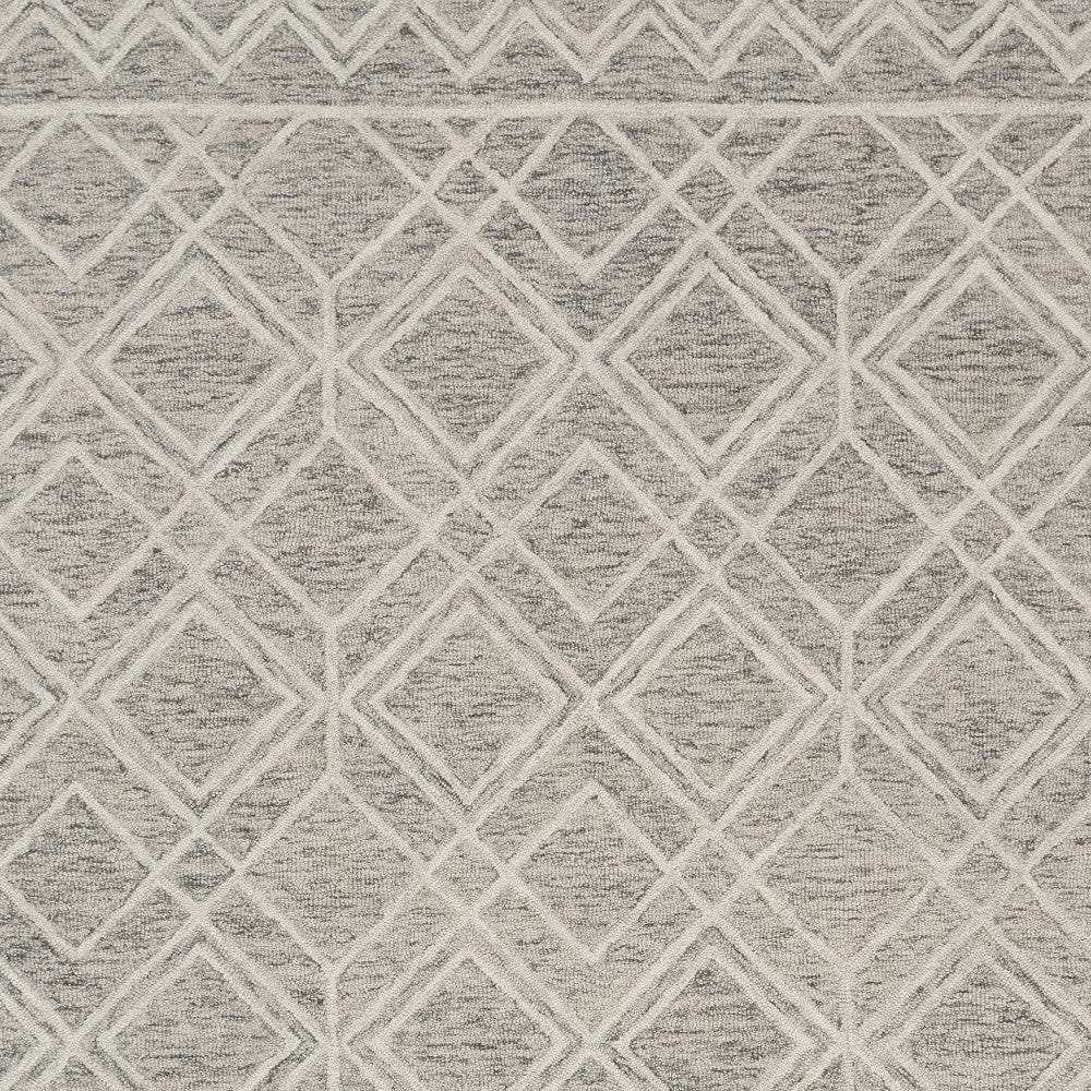 9' X 12' Sand Beige Hand Tufted Diamond Pattern Indoor Area Rug - Homeroots - Flyclothing LLC