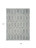 9' X 12'  Wool Blue Area Rug - Homeroots