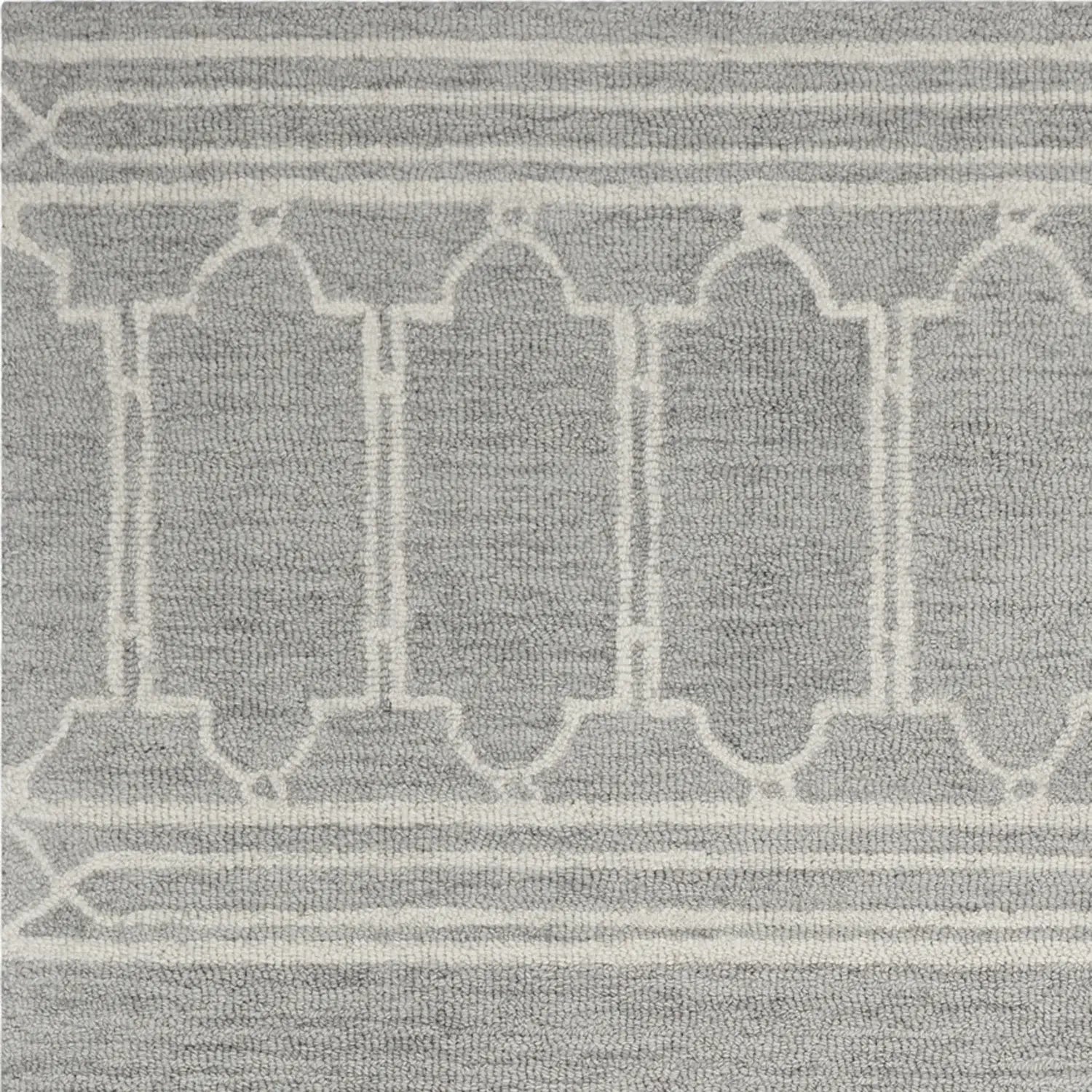 9' X 12' Grey Hand Tufted Geometric Indoor Area Rug - Homeroots - Flyclothing LLC