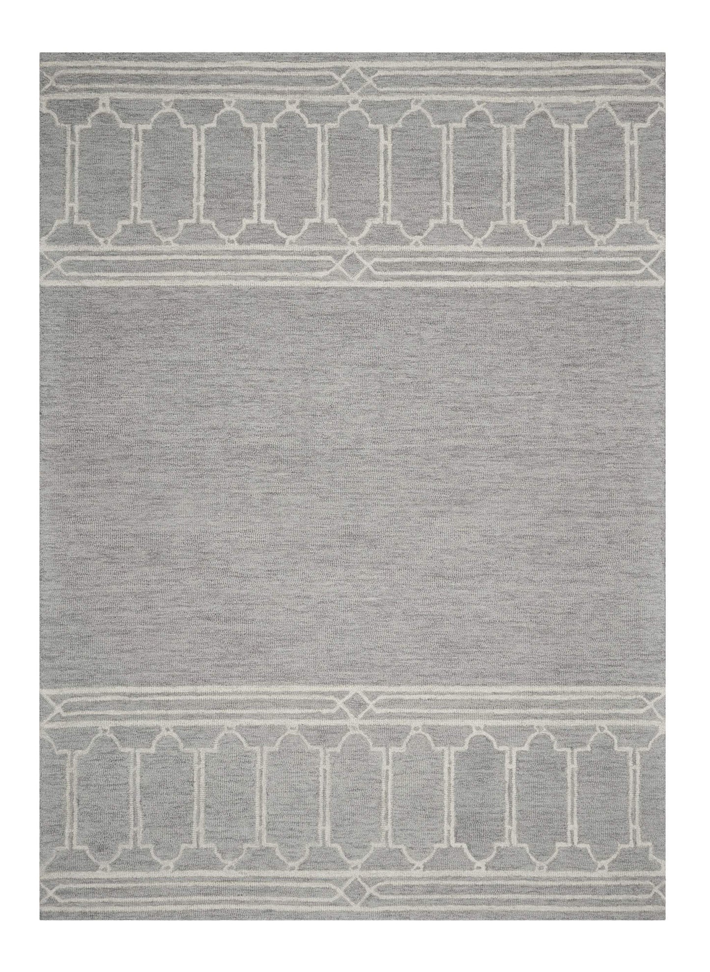 9' X 12' Grey Hand Tufted Geometric Indoor Area Rug - Homeroots - Flyclothing LLC