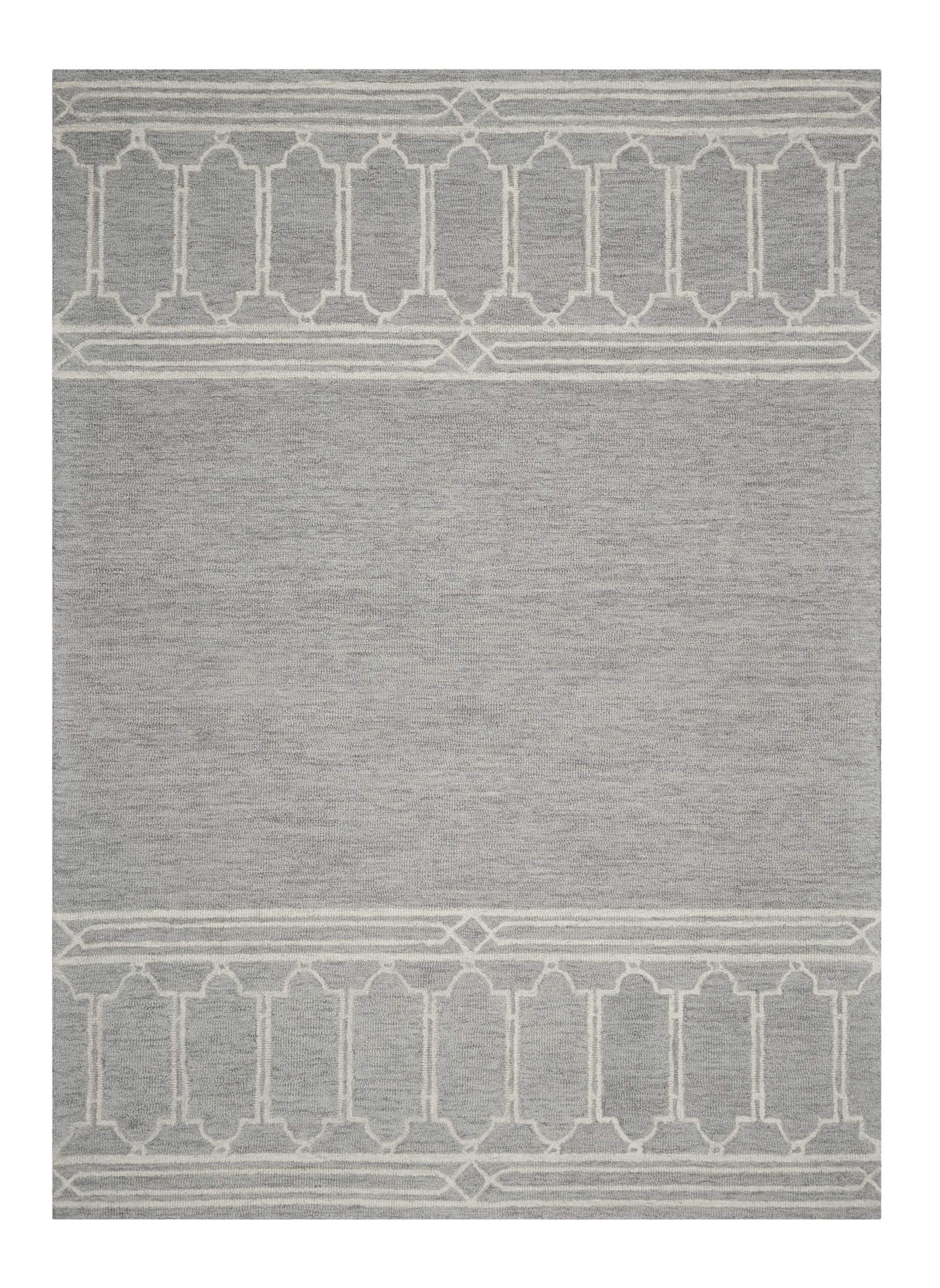 9' X 12' Grey Hand Tufted Geometric Indoor Area Rug - Homeroots - Flyclothing LLC