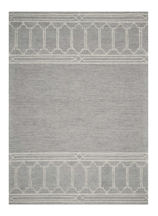 9' X 12' Grey Hand Tufted Geometric Indoor Area Rug - Homeroots - Flyclothing LLC