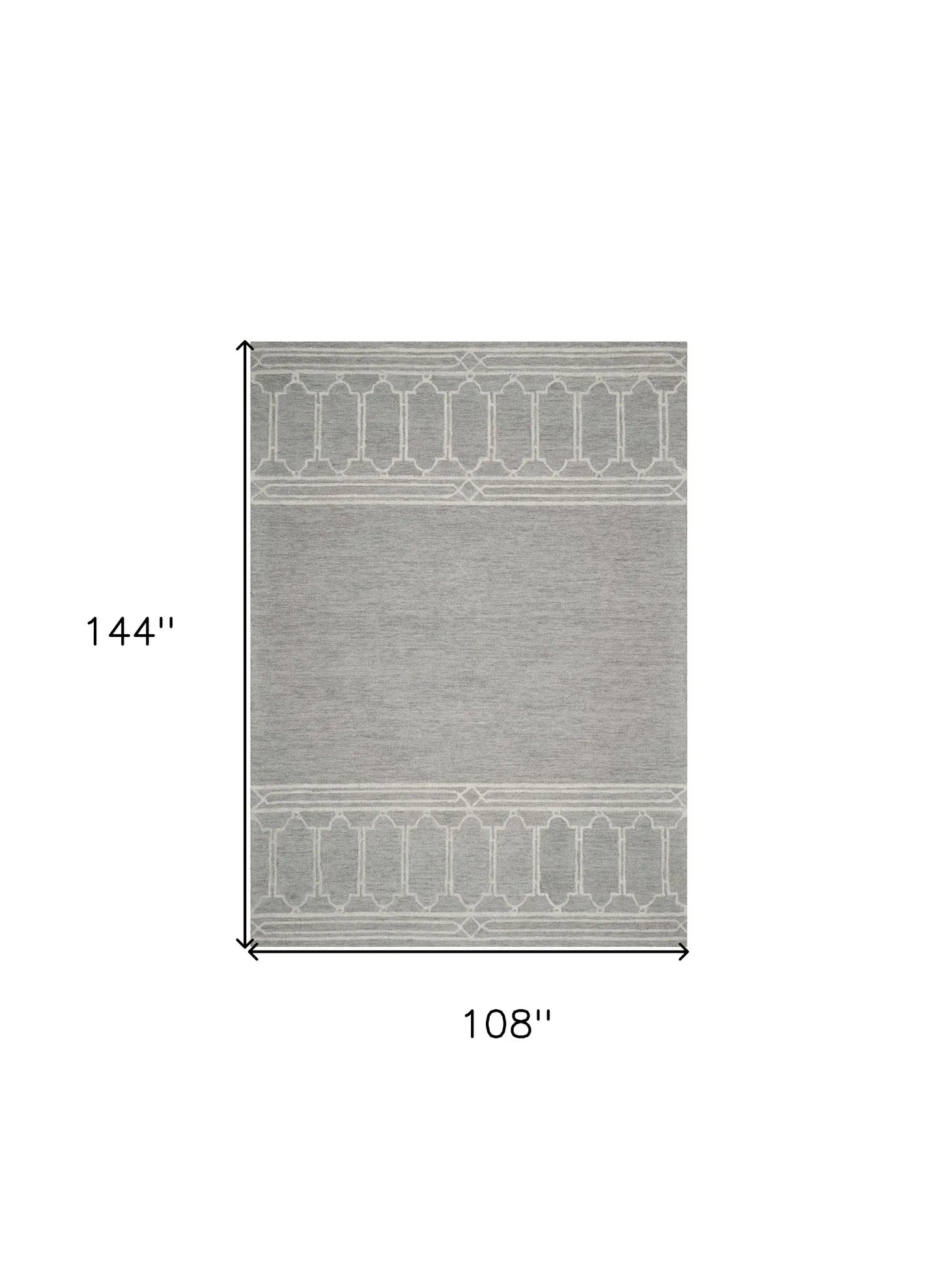 9' X 12' Grey Hand Tufted Geometric Indoor Area Rug - Homeroots - Flyclothing LLC