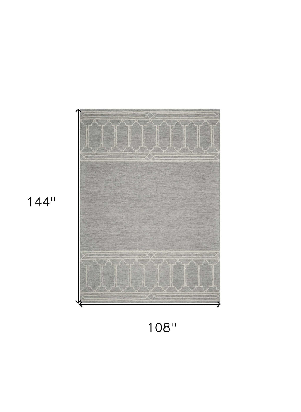 9' X 12' Grey Hand Tufted Geometric Indoor Area Rug - Homeroots - Flyclothing LLC