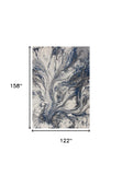 10' X 13' Grey Machine Woven Abstract Watercolor Indoor Area Rug - Homeroots