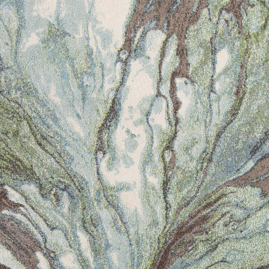 9' X 13' Green And Brown Abstract Marble Area Rug - Homeroots - Flyclothing LLC