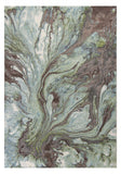 9' X 13'  Green And Brown Abstract Marble Area Rug - Homeroots