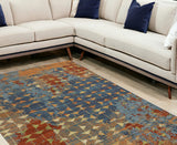 9' X 13'  Polypropylene Blue Or  Coral  Area Rug - Homeroots