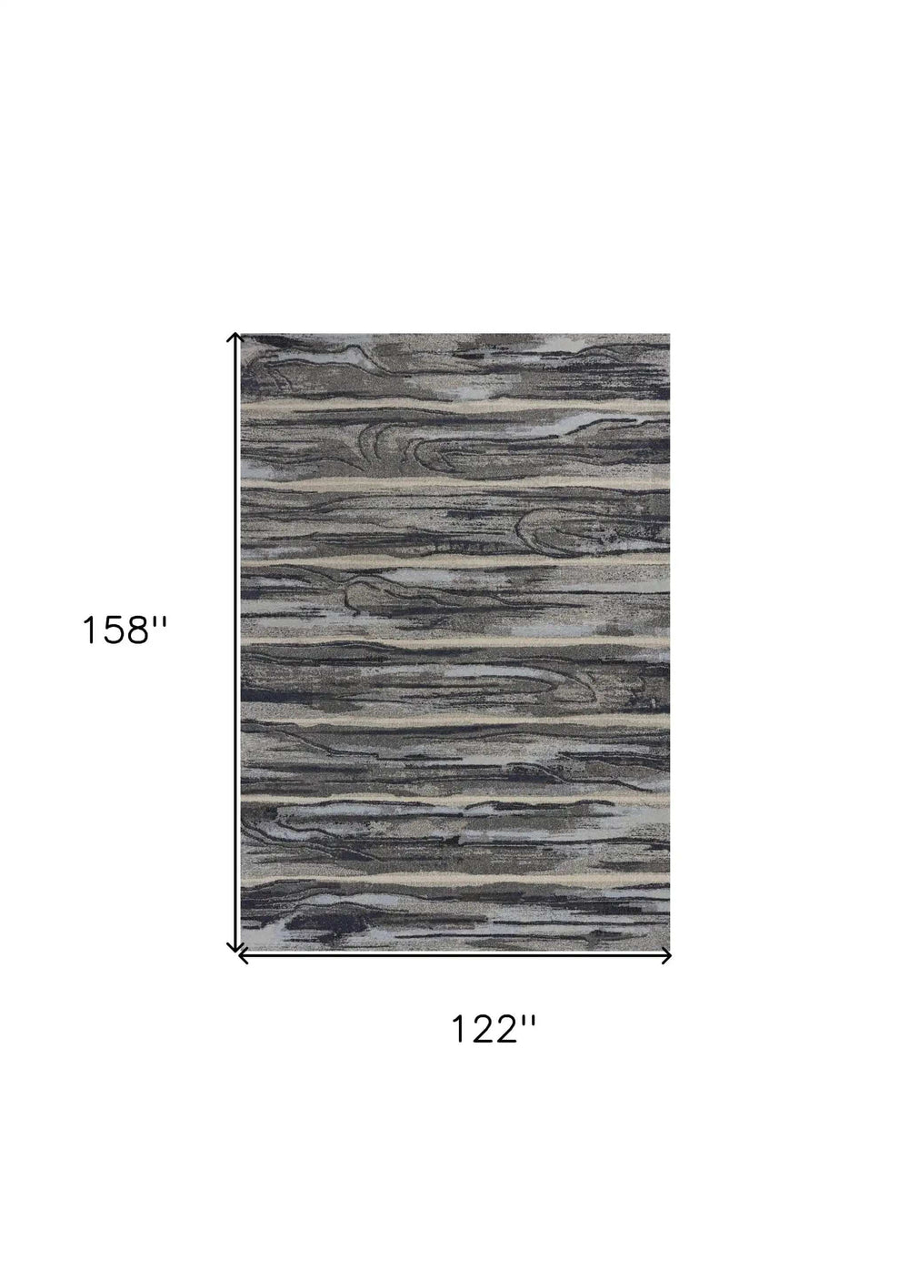 10' X 13' Grey Machine Woven Abstract Brushstroke Indoor Area Rug - Homeroots - Flyclothing LLC
