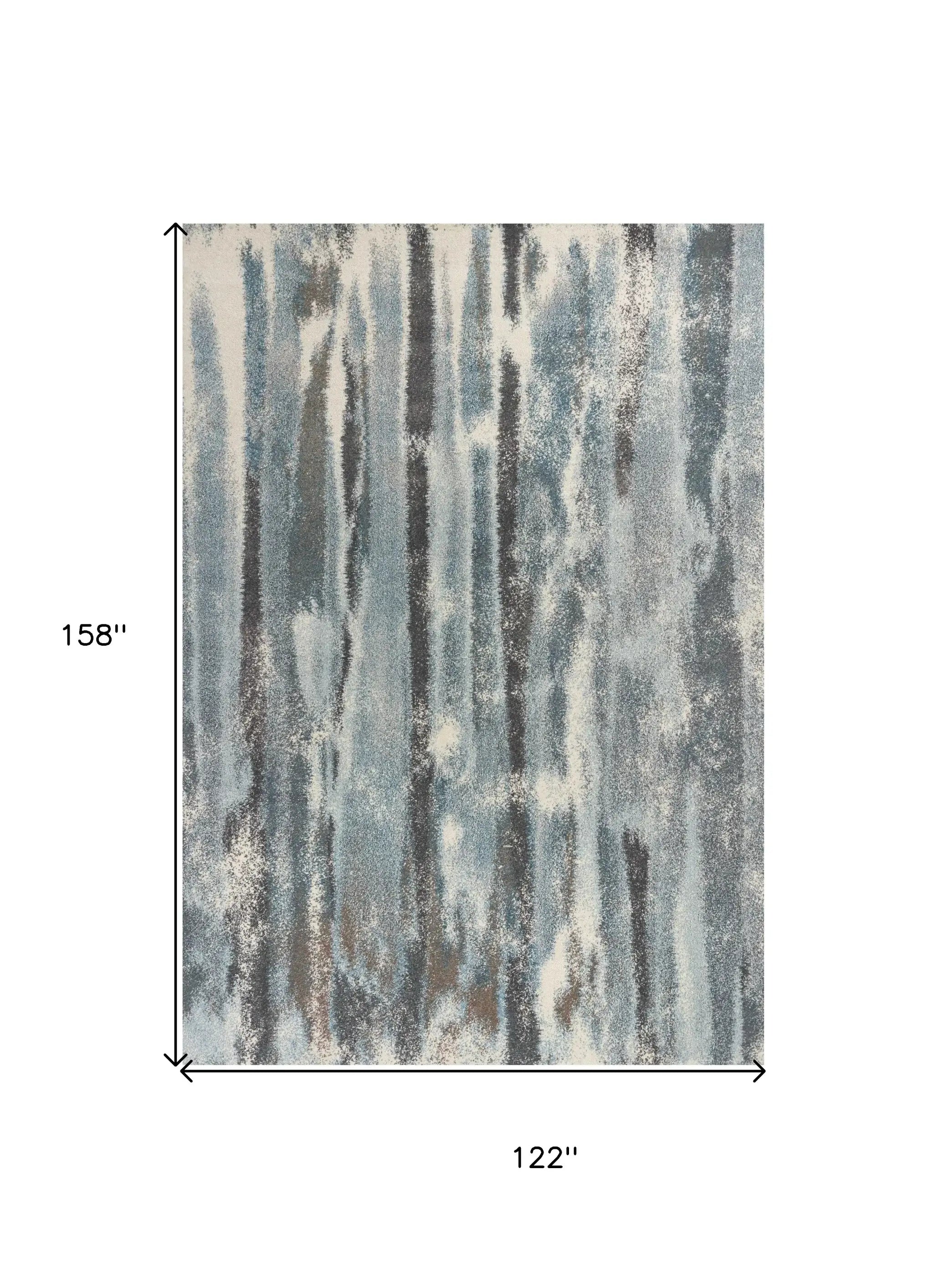 9' X 13' Polypropylene Teal Area Rug - Homeroots - Flyclothing LLC