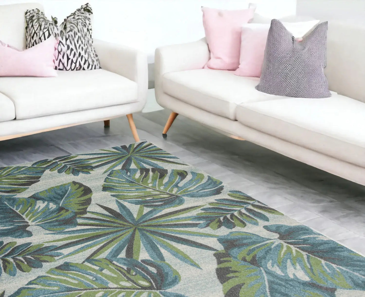 9' X 13' Polypropylene Teal Or Green Area Rug - Homeroots - Flyclothing LLC