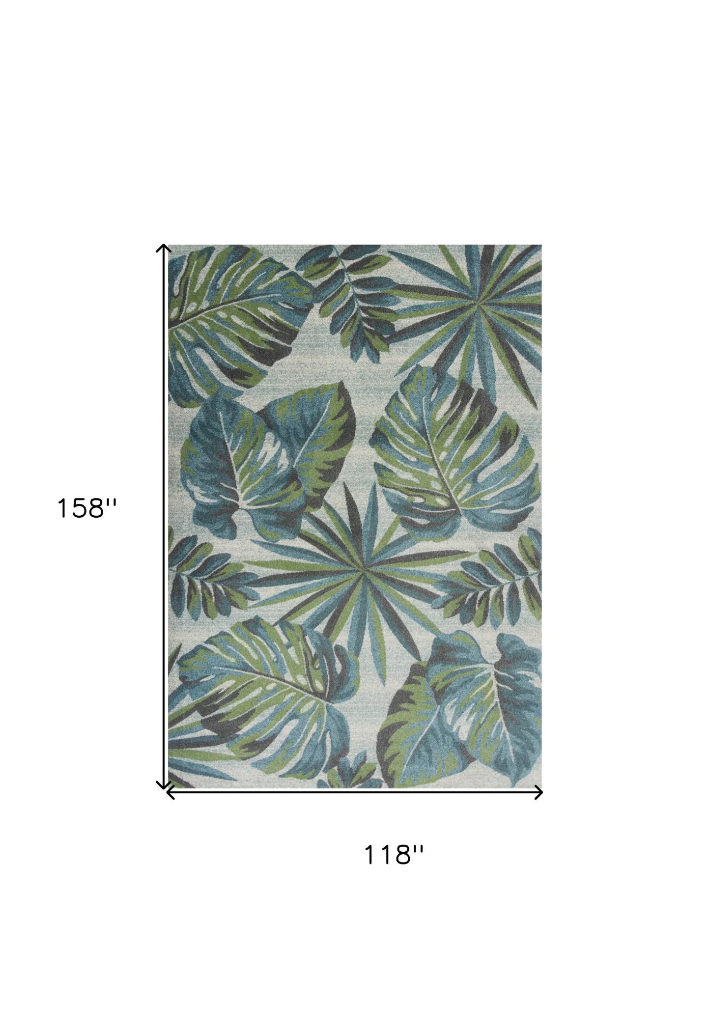9' X 13' Polypropylene Teal Or Green Area Rug - Homeroots - Flyclothing LLC