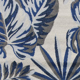 10' X 13' Grey Blue Machine Woven Tropical Leaves Indoor Area Rug - Homeroots - Flyclothing LLC
