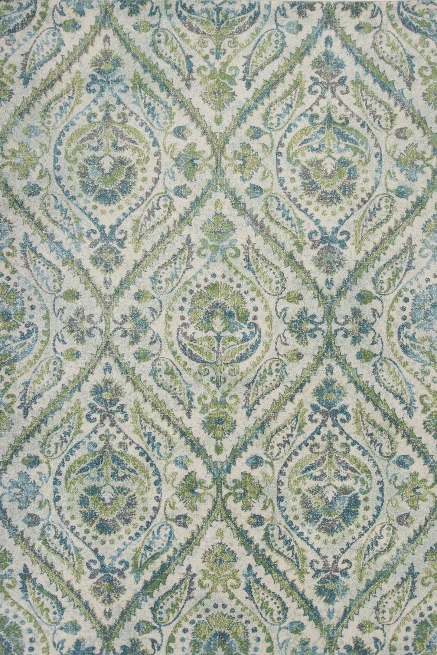 9' X 13' Polypropylene Ivory Or Teal Area Rug - Homeroots - Flyclothing LLC