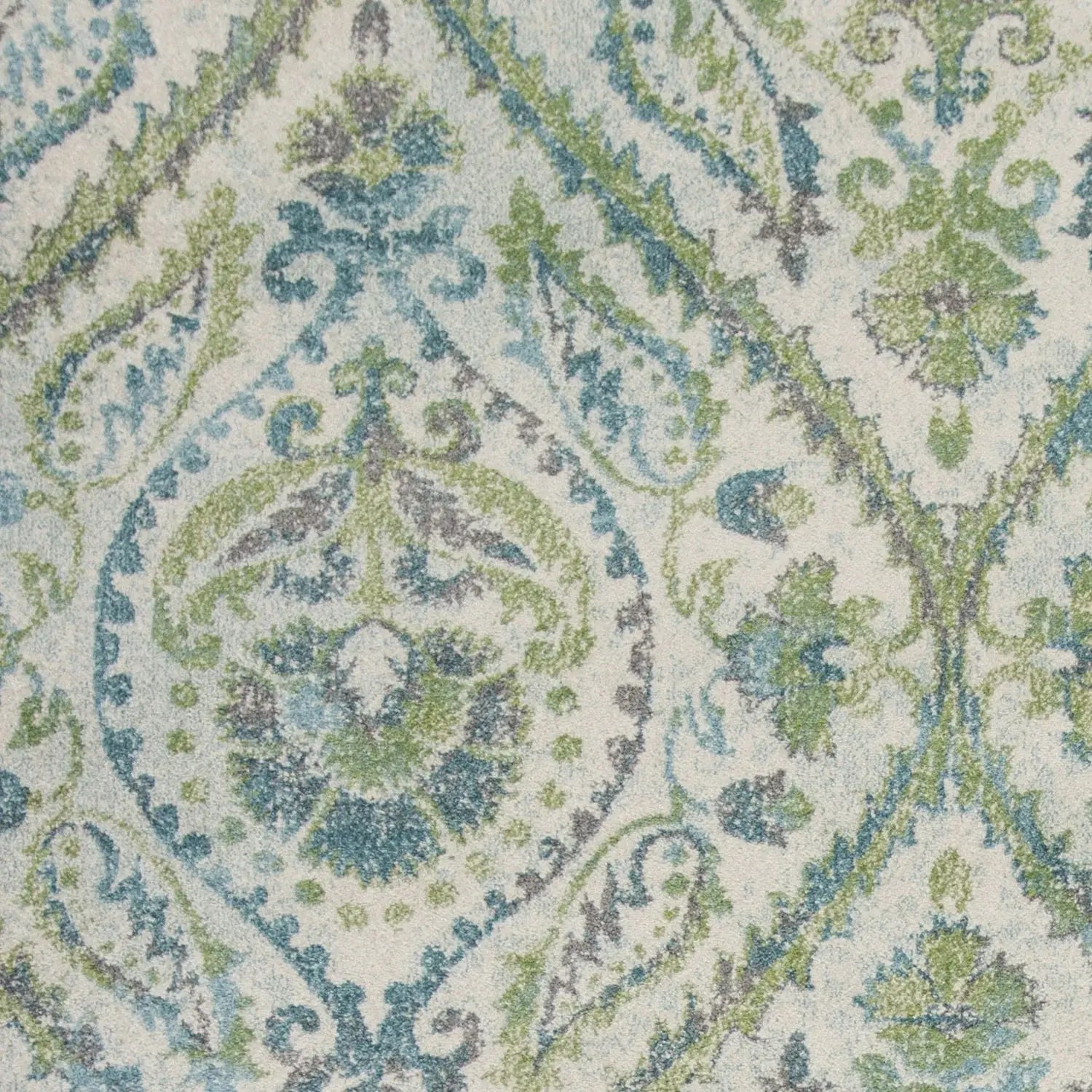 9' X 13' Polypropylene Ivory Or Teal Area Rug - Homeroots - Flyclothing LLC