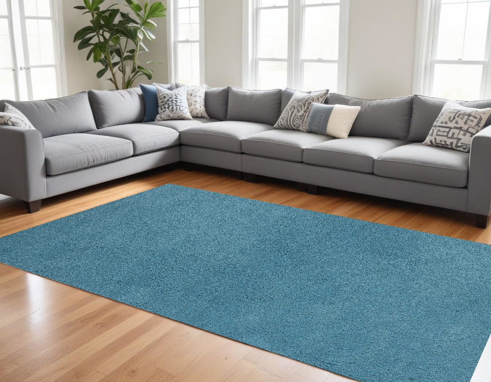 9' X 13' Blue Hand Woven Area Rug - Homeroots
