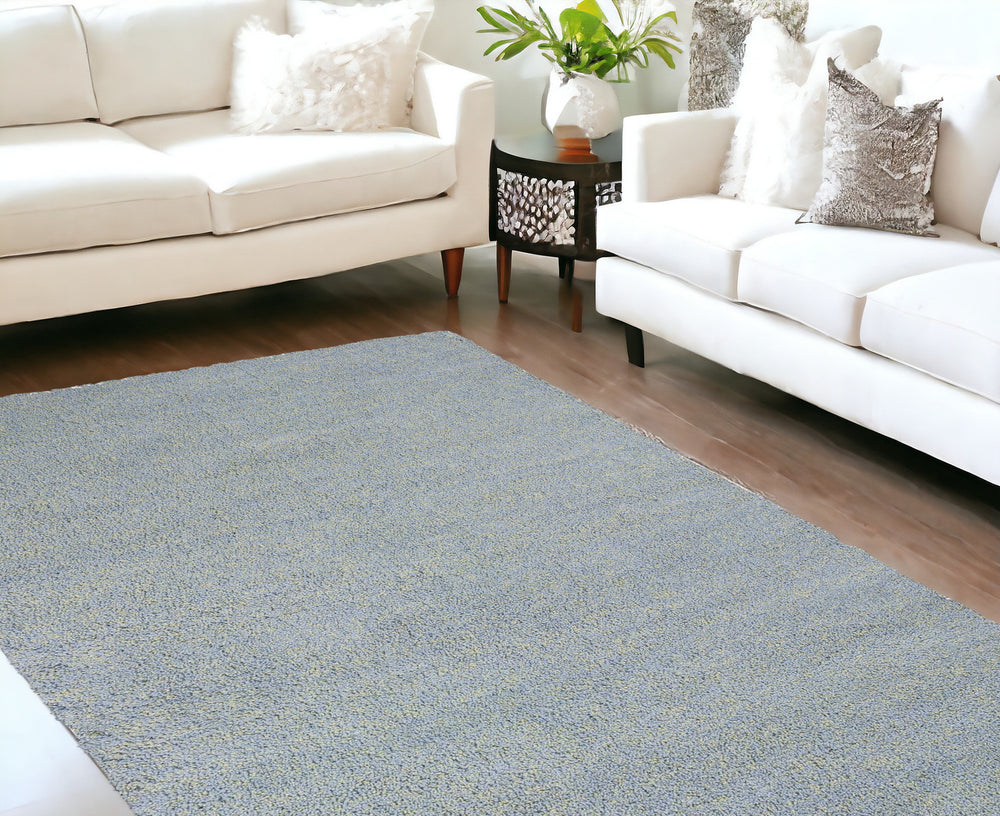 9' X 13' Blue Heather Indoor Shag Rug - Homeroots