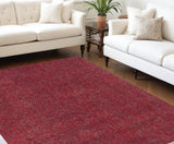 9' X 13' Red Hand Woven Area Rug - Homeroots
