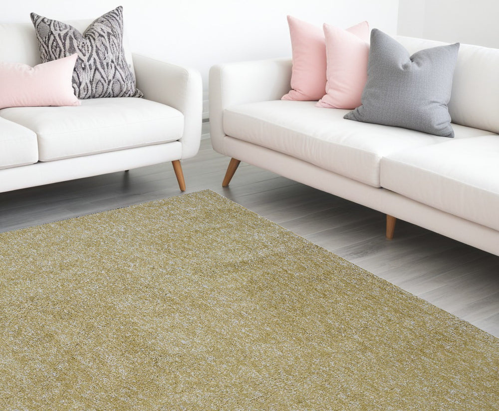 9' X 13' Yellow Hand Woven Area Rug - Homeroots