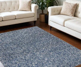 9' X 13' Polyester Indigo Or Ivory Heather Area Rug - Homeroots - Flyclothing LLC