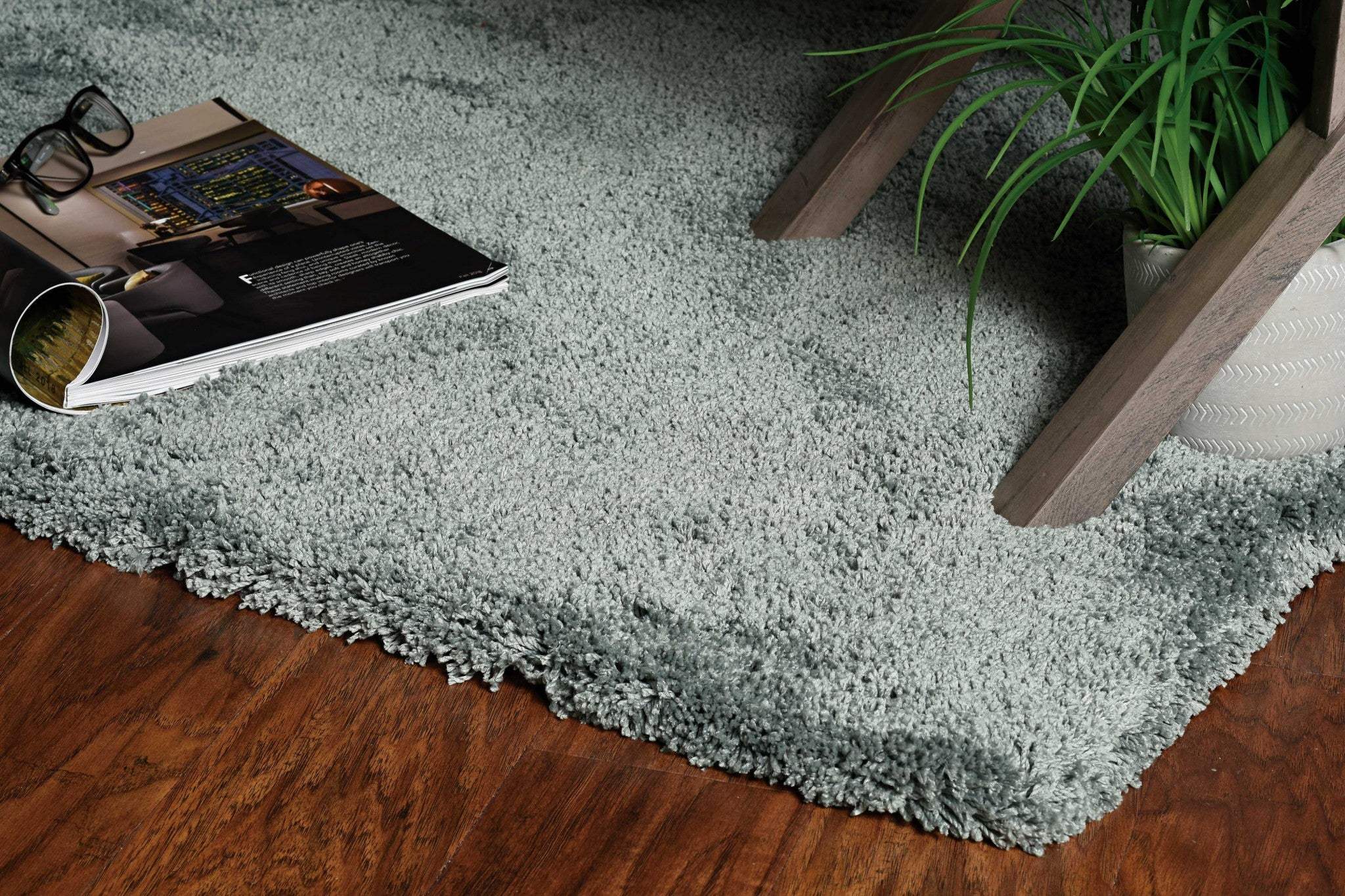 9' X 13' Slate Blue Indoor Shag Rug - Homeroots - Flyclothing LLC