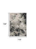 9' X 13'  Polyester Silver Area Rug - Homeroots