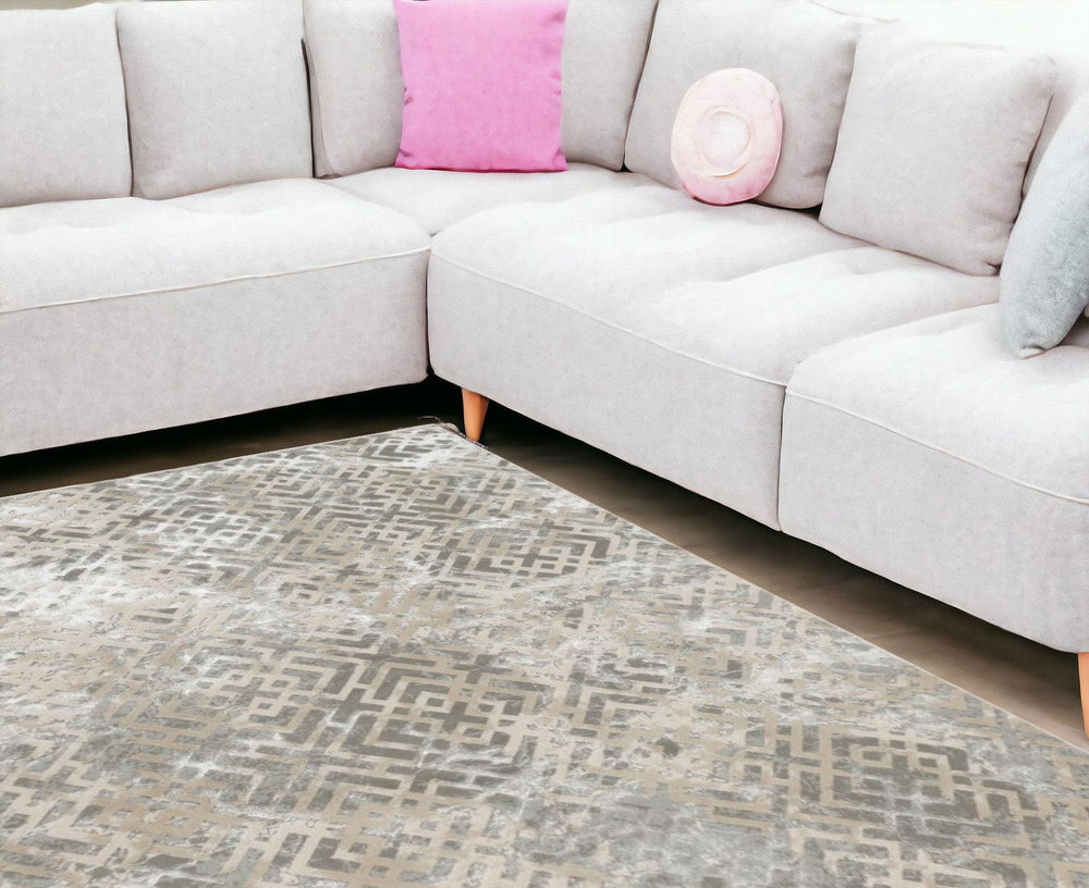 10' X 13' Sand Silver Area Rug - Homeroots